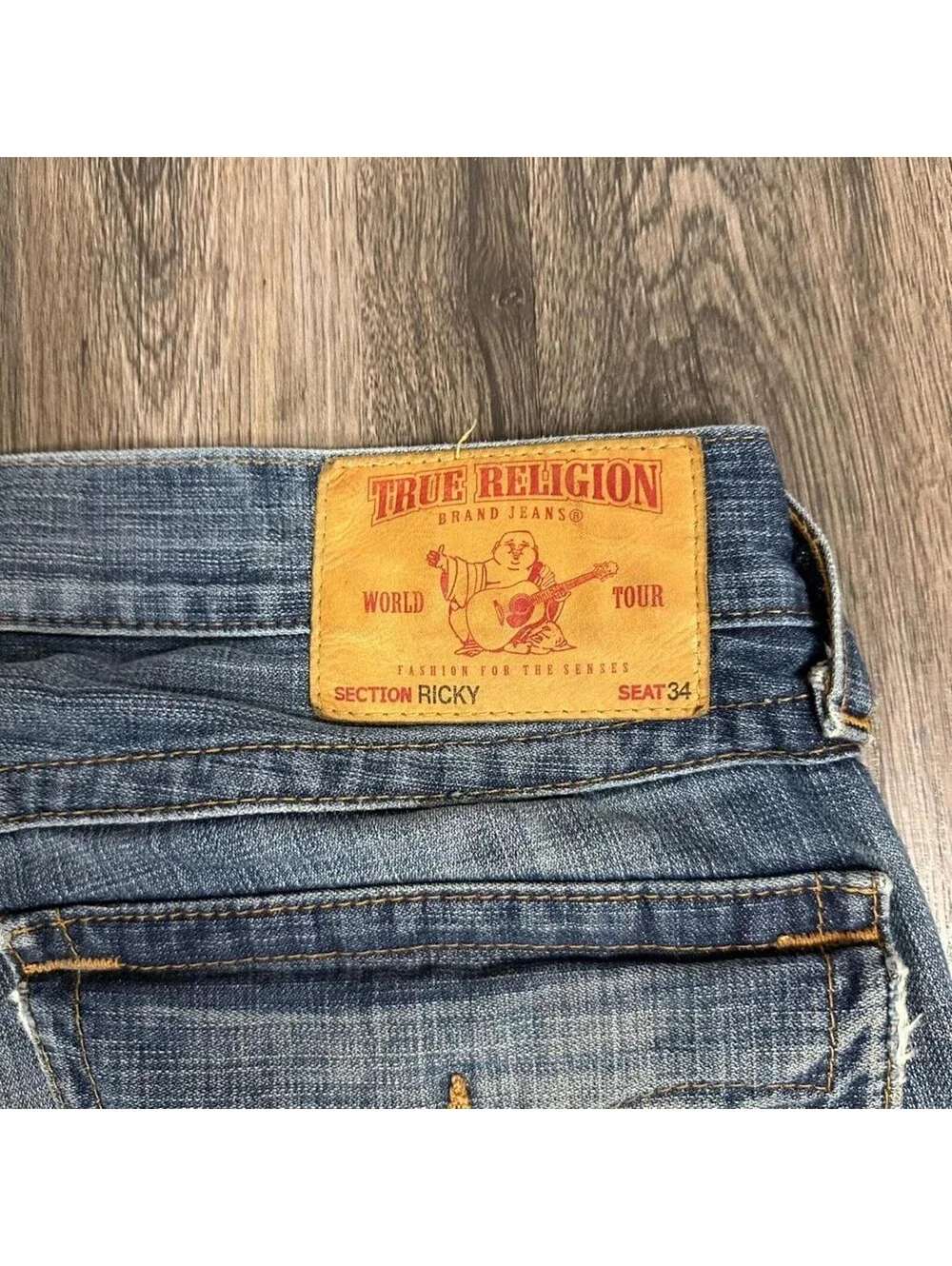 Y2K True religion loose Bootcut grunge faded distressed jeans Men 36x31